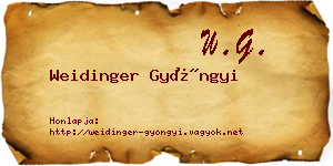 Weidinger Gyöngyi névjegykártya